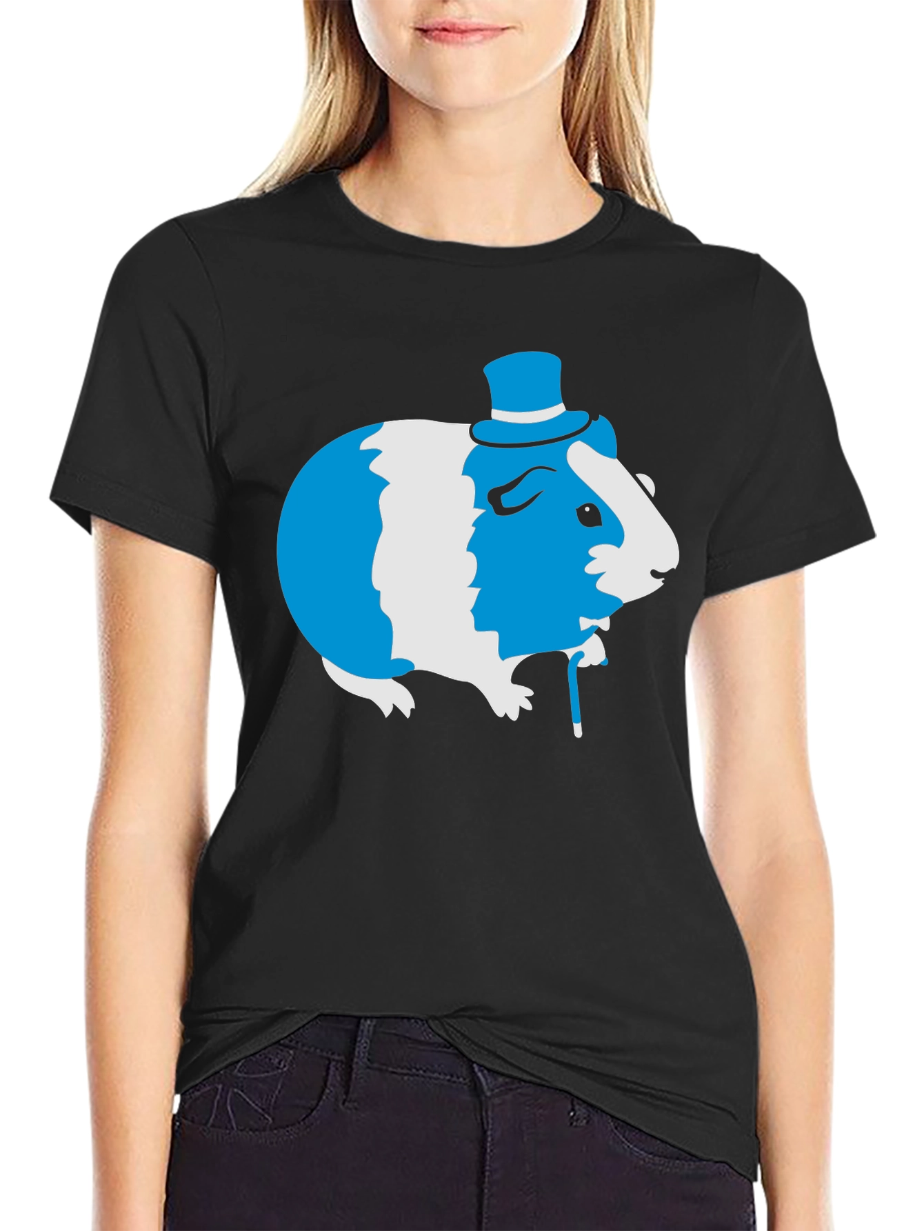 Guinea Pig Top Hat Tee - Unique Graphic T-Shirt