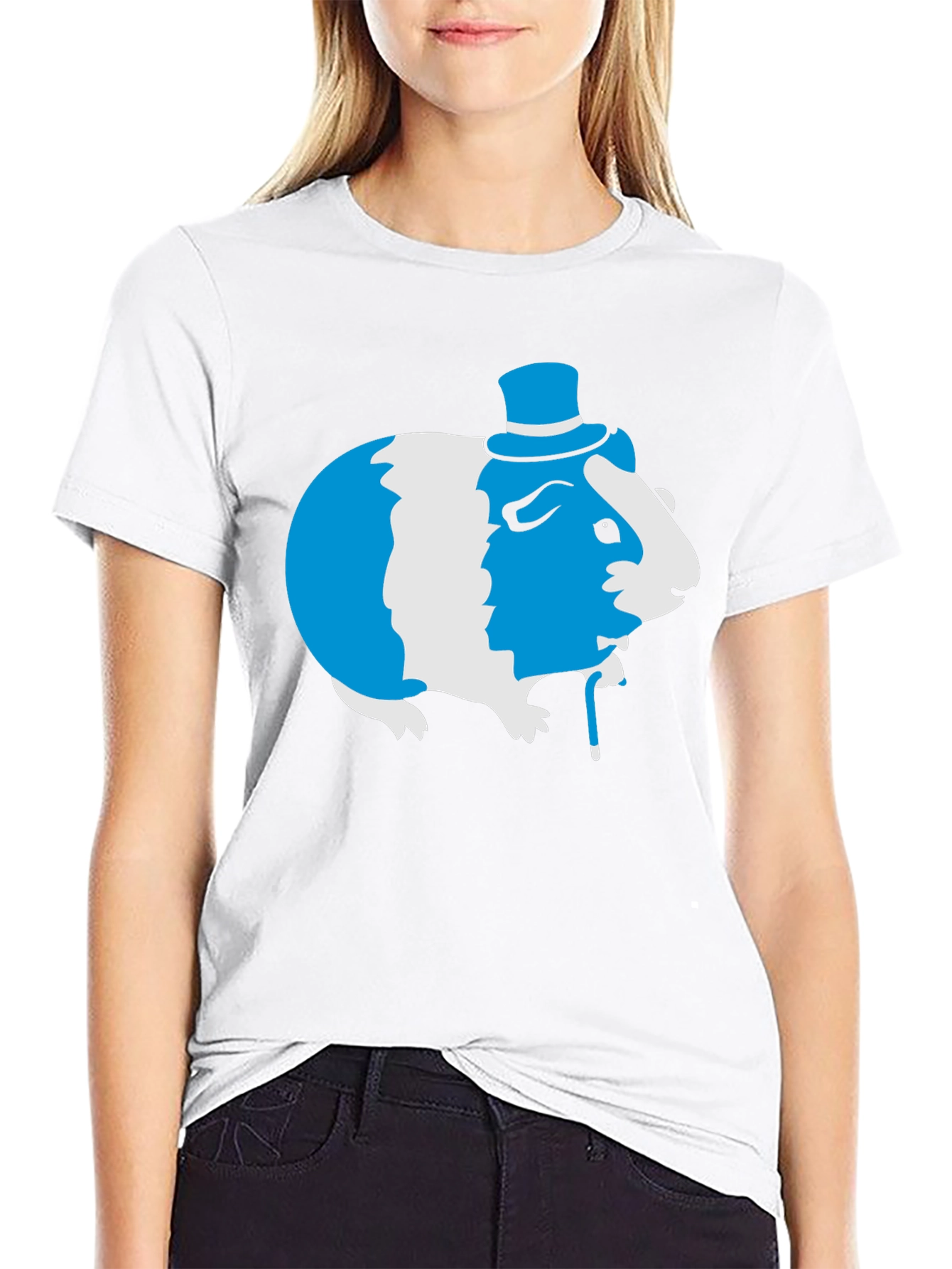 Guinea Pig Top Hat Tee - Unique Graphic T-Shirt
