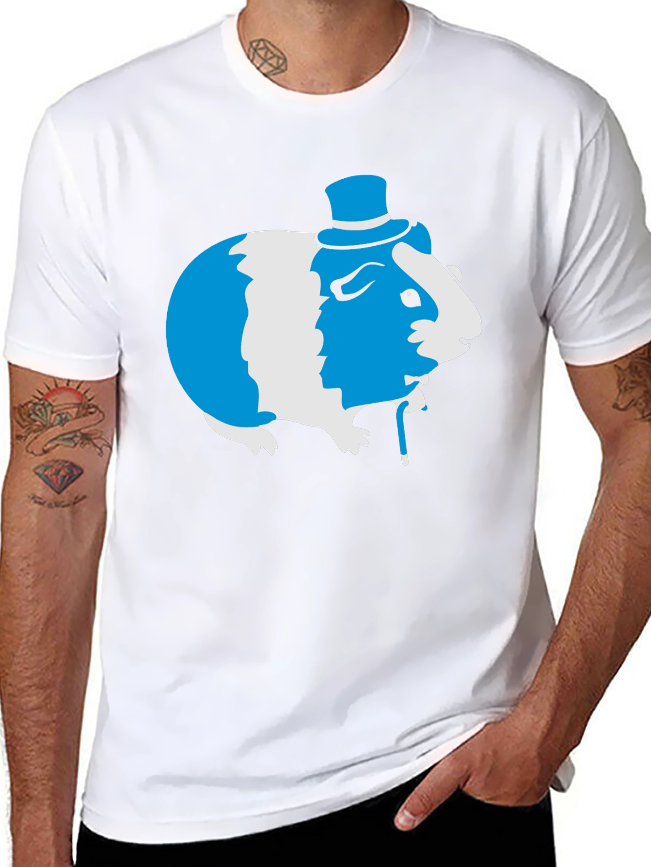 Guinea Pig Top Hat Tee - Unique Graphic T-Shirt
