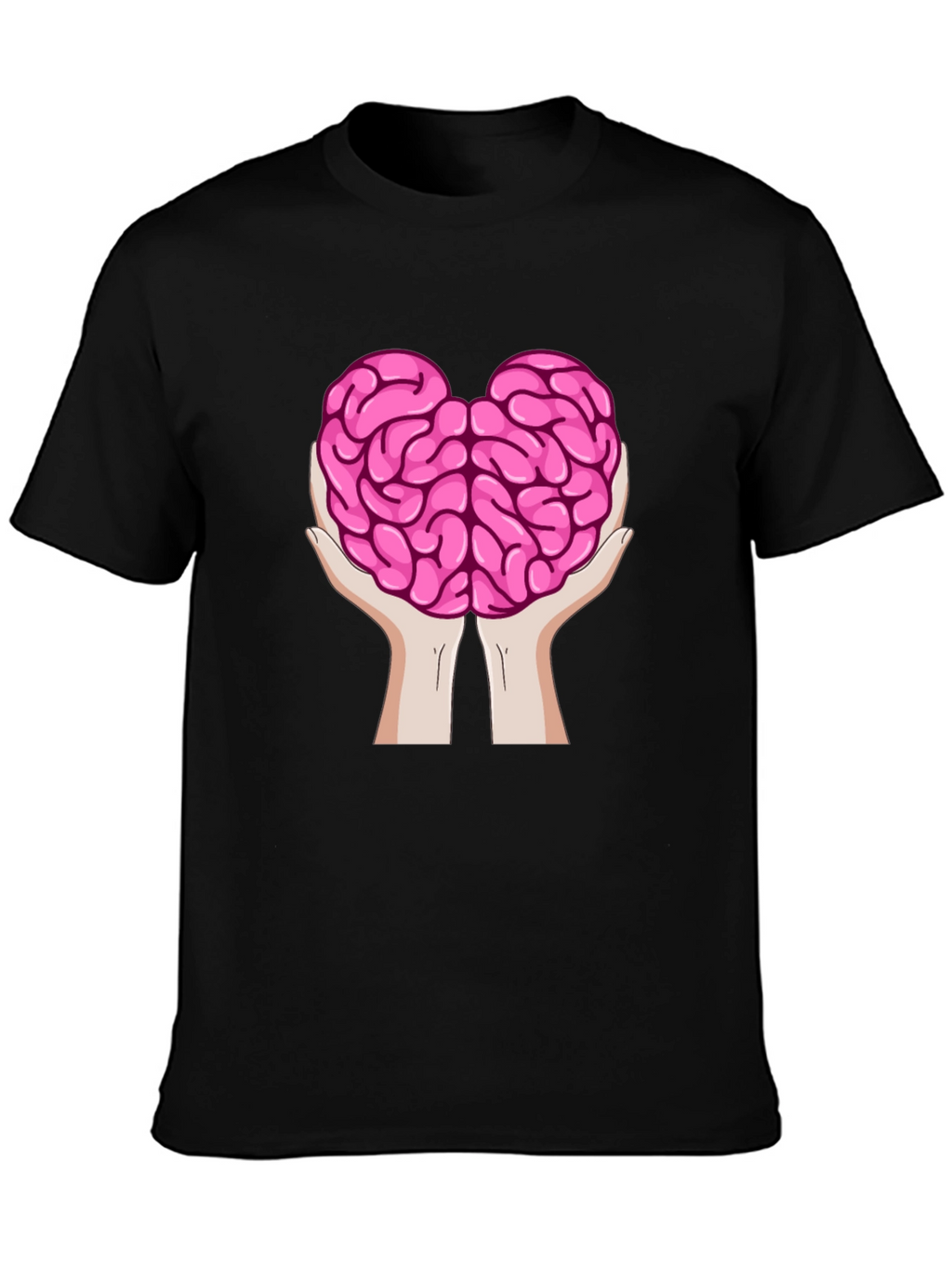 Brain in Hands Graphic Tee - Think Smart T-Shirt