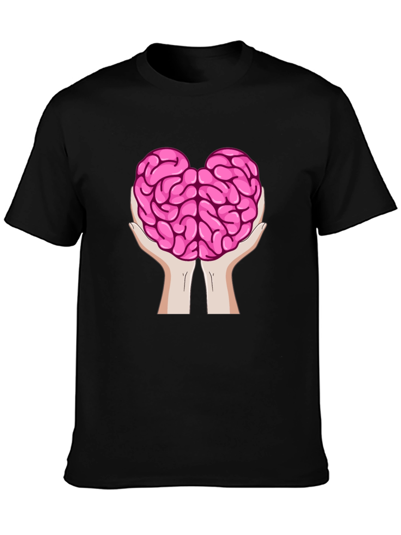 Brain in Hands Graphic Tee - Think Smart T-Shirt