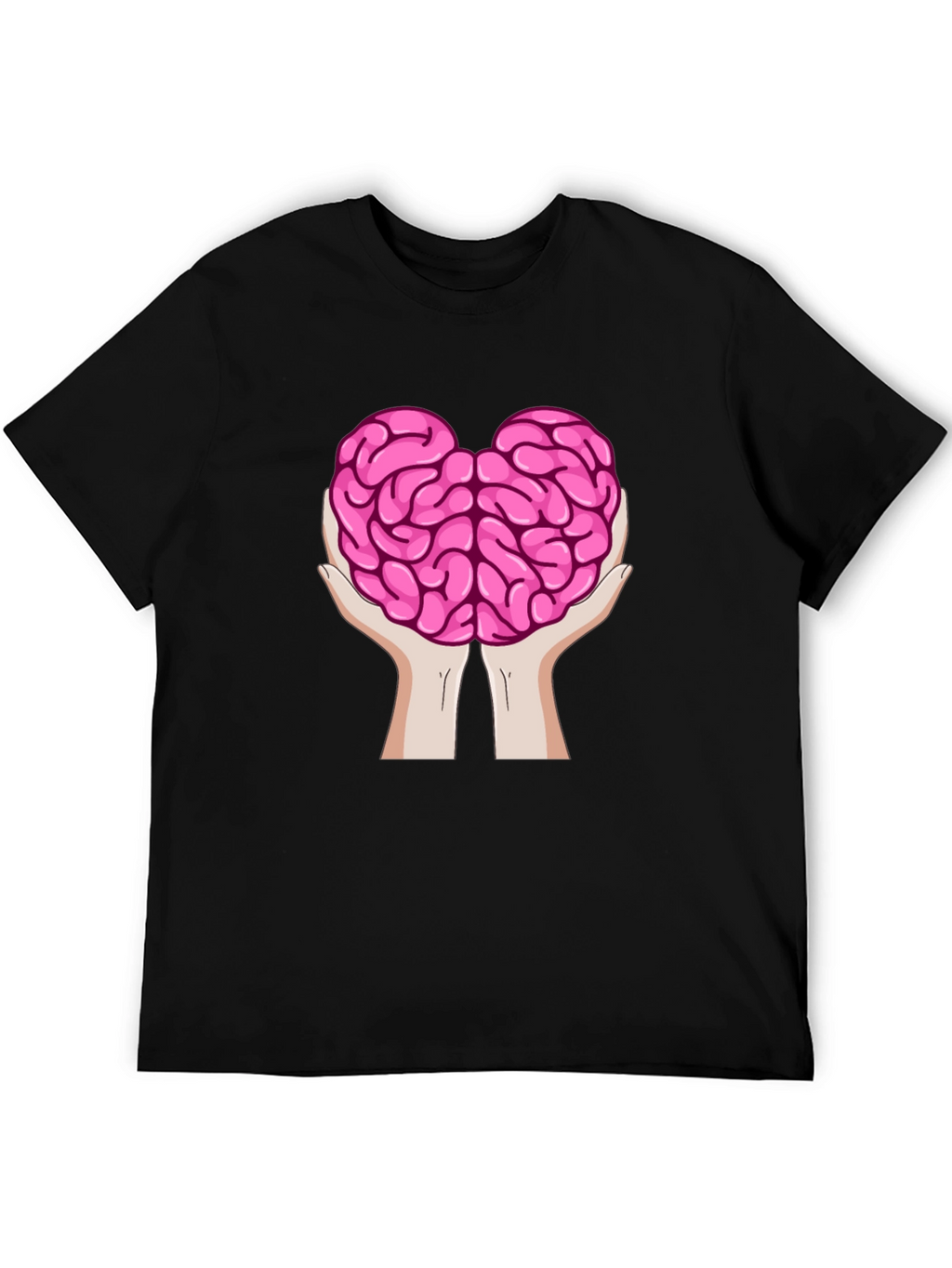 Brain in Hands Graphic Tee - Think Smart T-Shirt