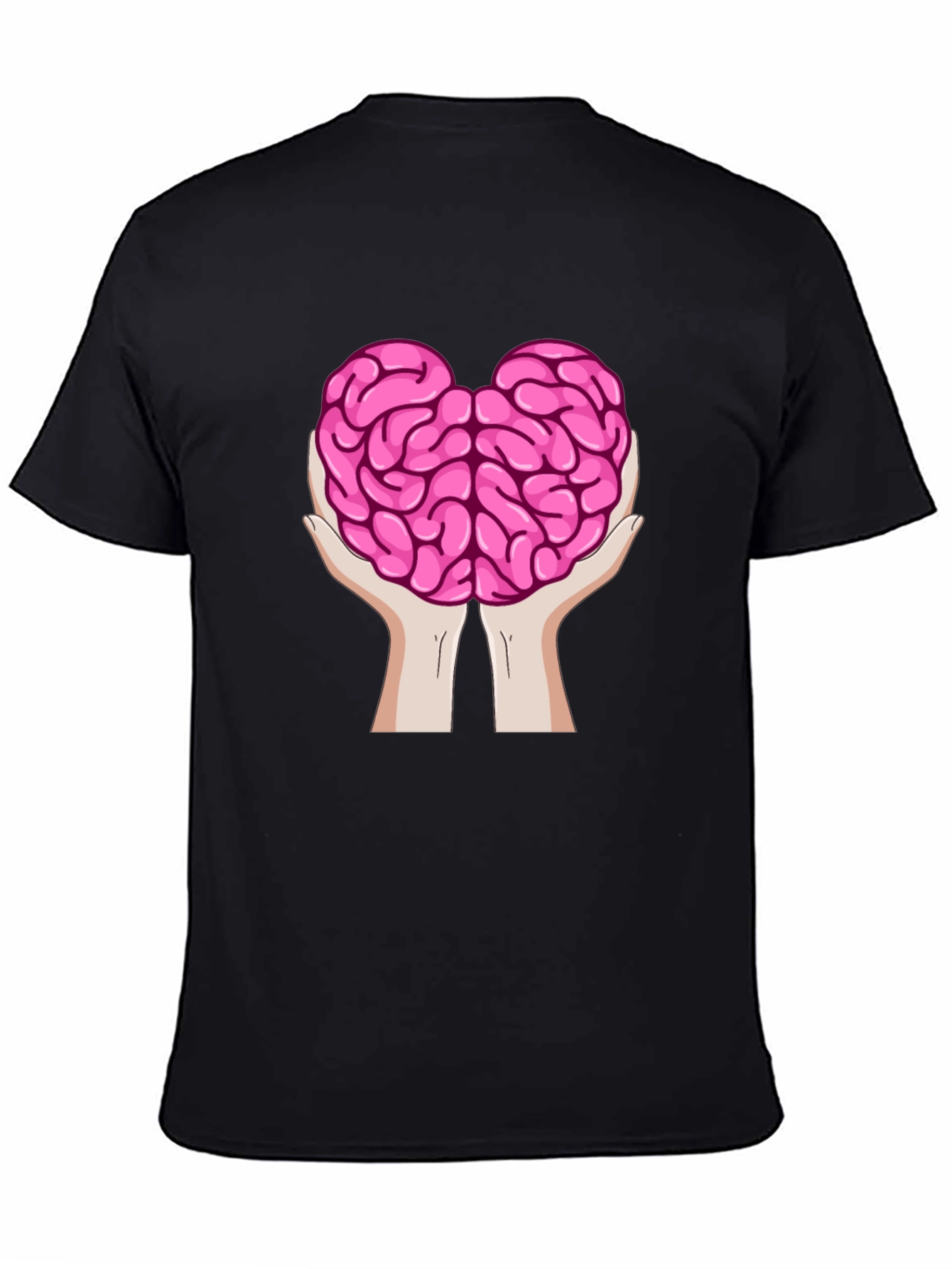 Brain in Hands Graphic Tee - Think Smart T-Shirt
