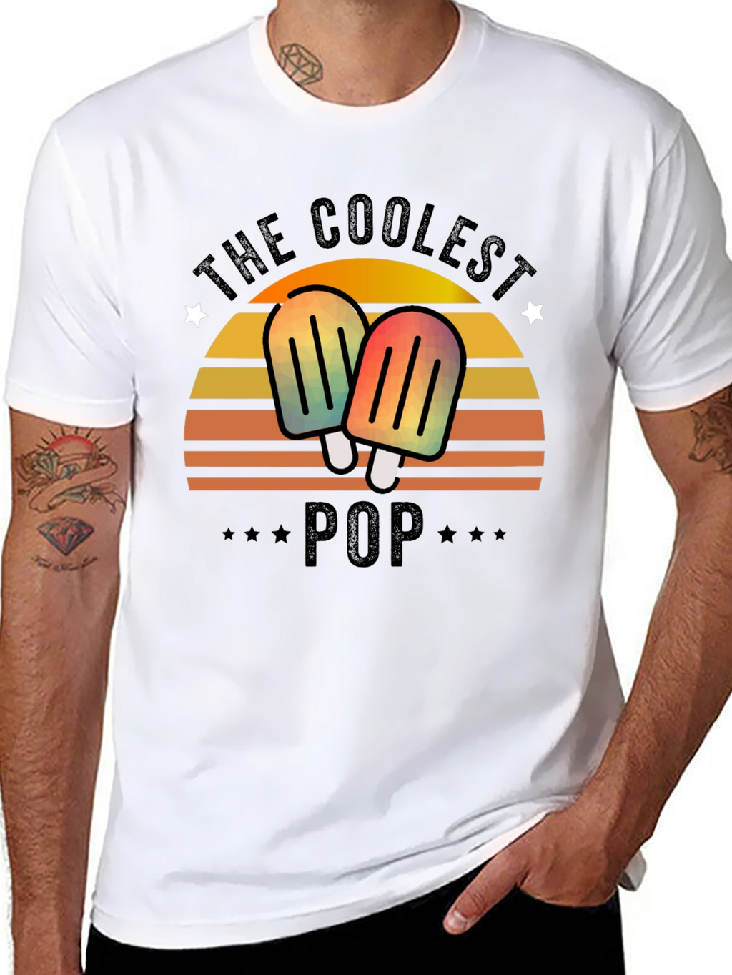 The Coolest Pop T-Shirt - Retro Popsicle Dad Tee