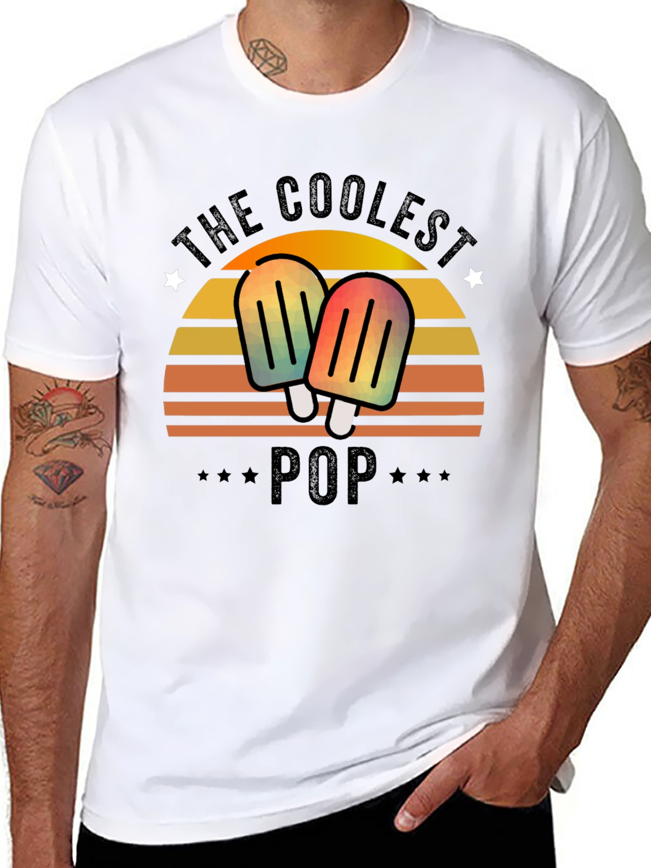 The Coolest Pop T-Shirt - Retro Popsicle Dad Tee