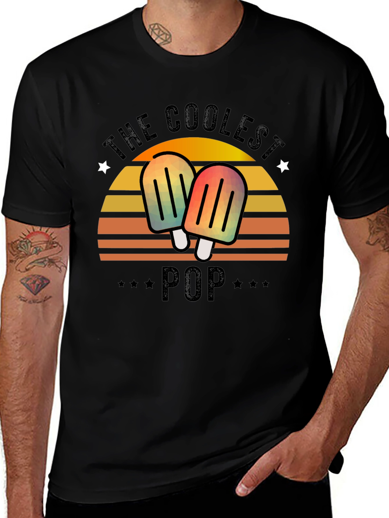The Coolest Pop T-Shirt - Retro Popsicle Dad Tee