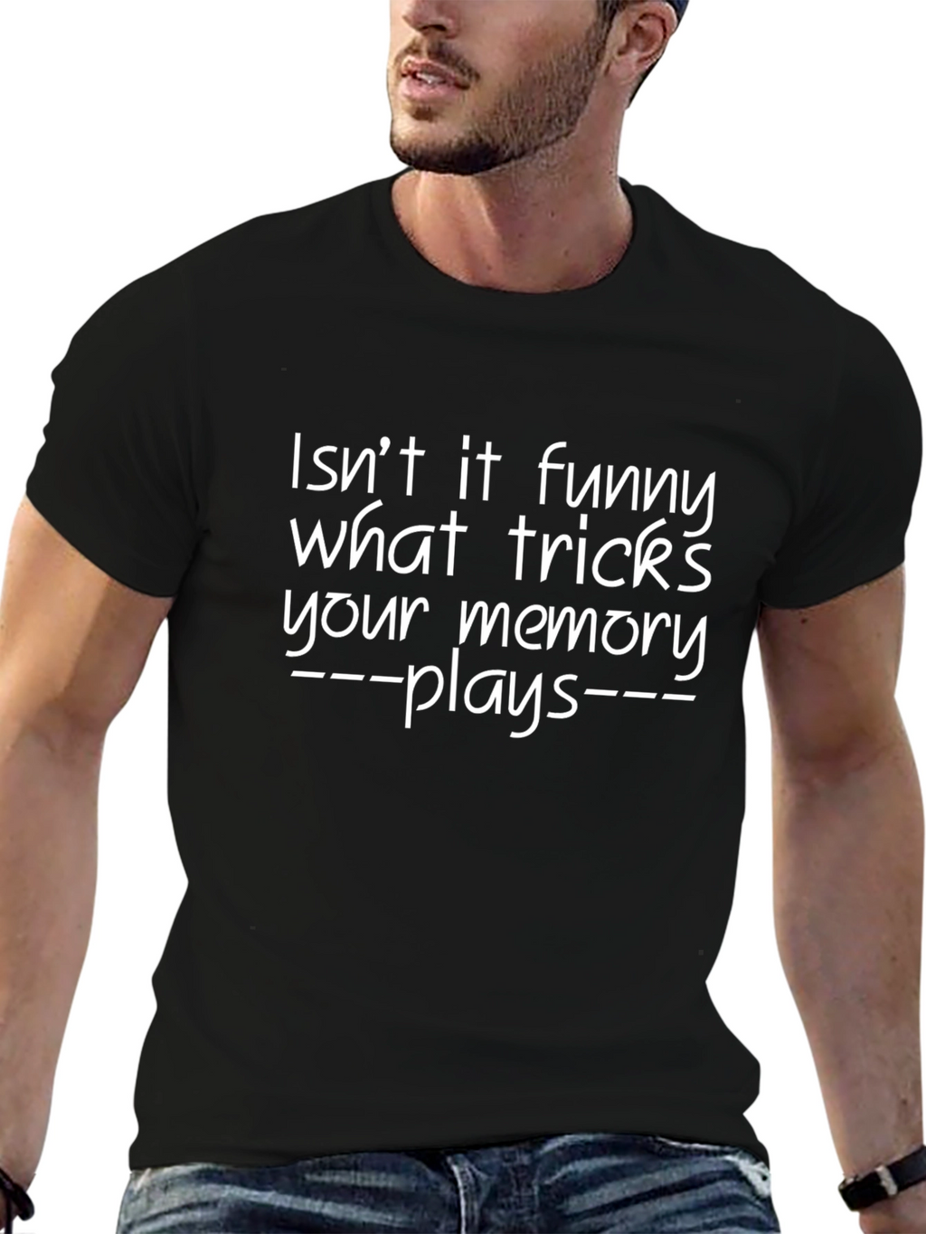 Funny Memory Tricks Graphic Tee - Black