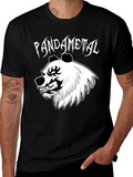 Pandametal Black T-Shirt - Heavy Metal Panda Design
