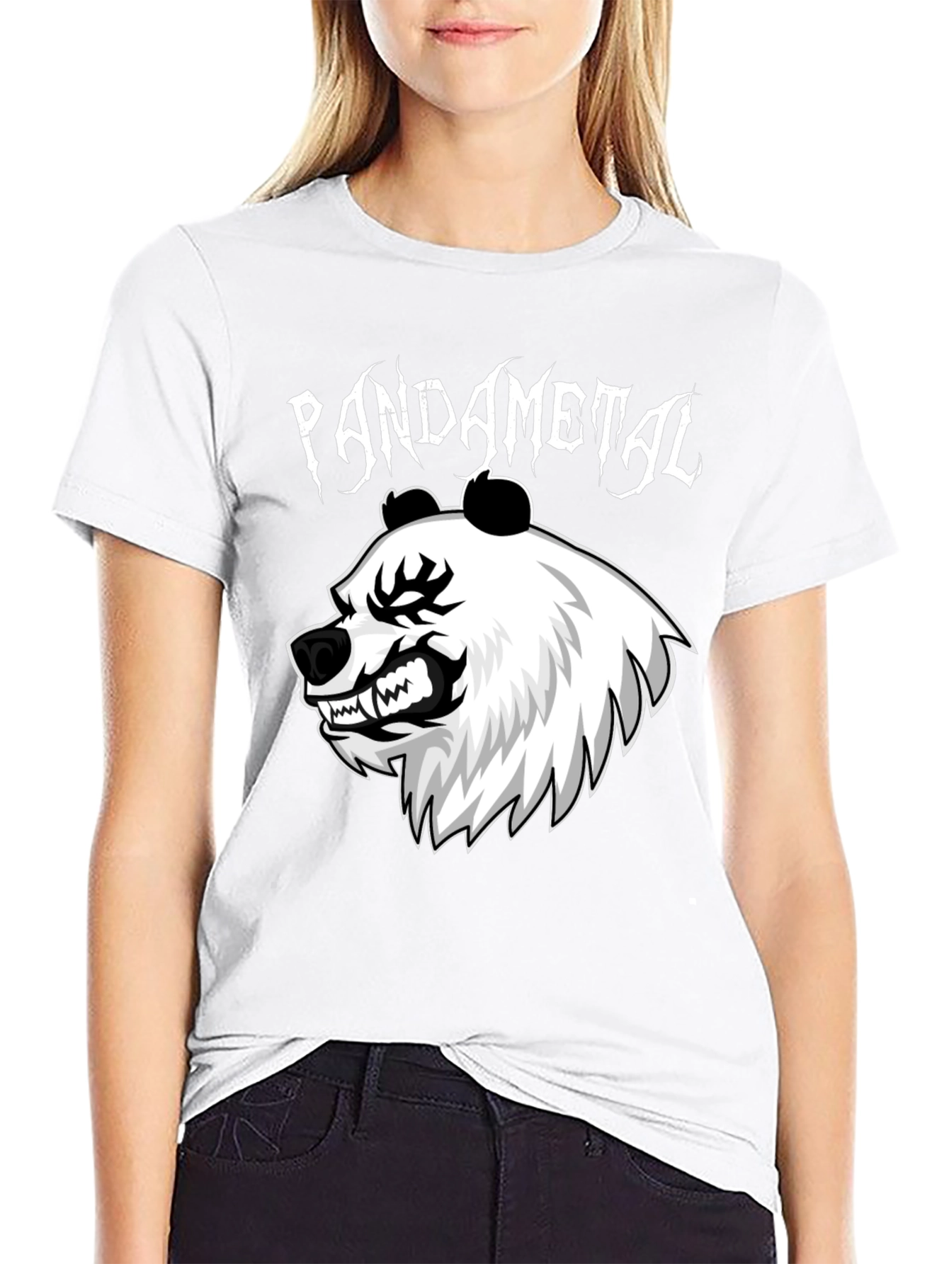Pandametal Black T-Shirt - Heavy Metal Panda Design