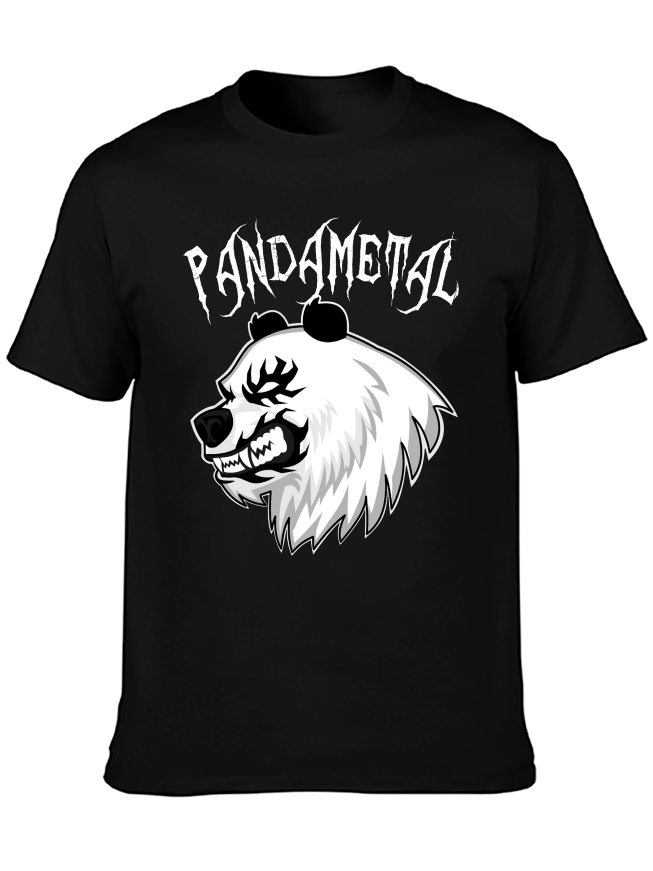 Pandametal Black T-Shirt - Heavy Metal Panda Design