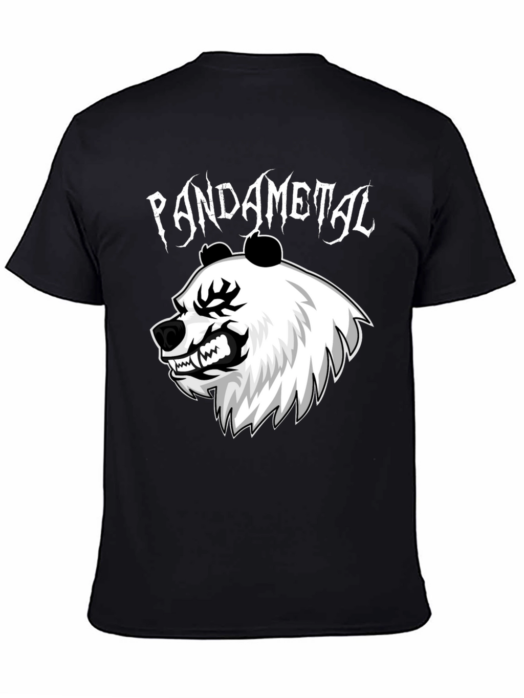 Pandametal Black T-Shirt - Heavy Metal Panda Design
