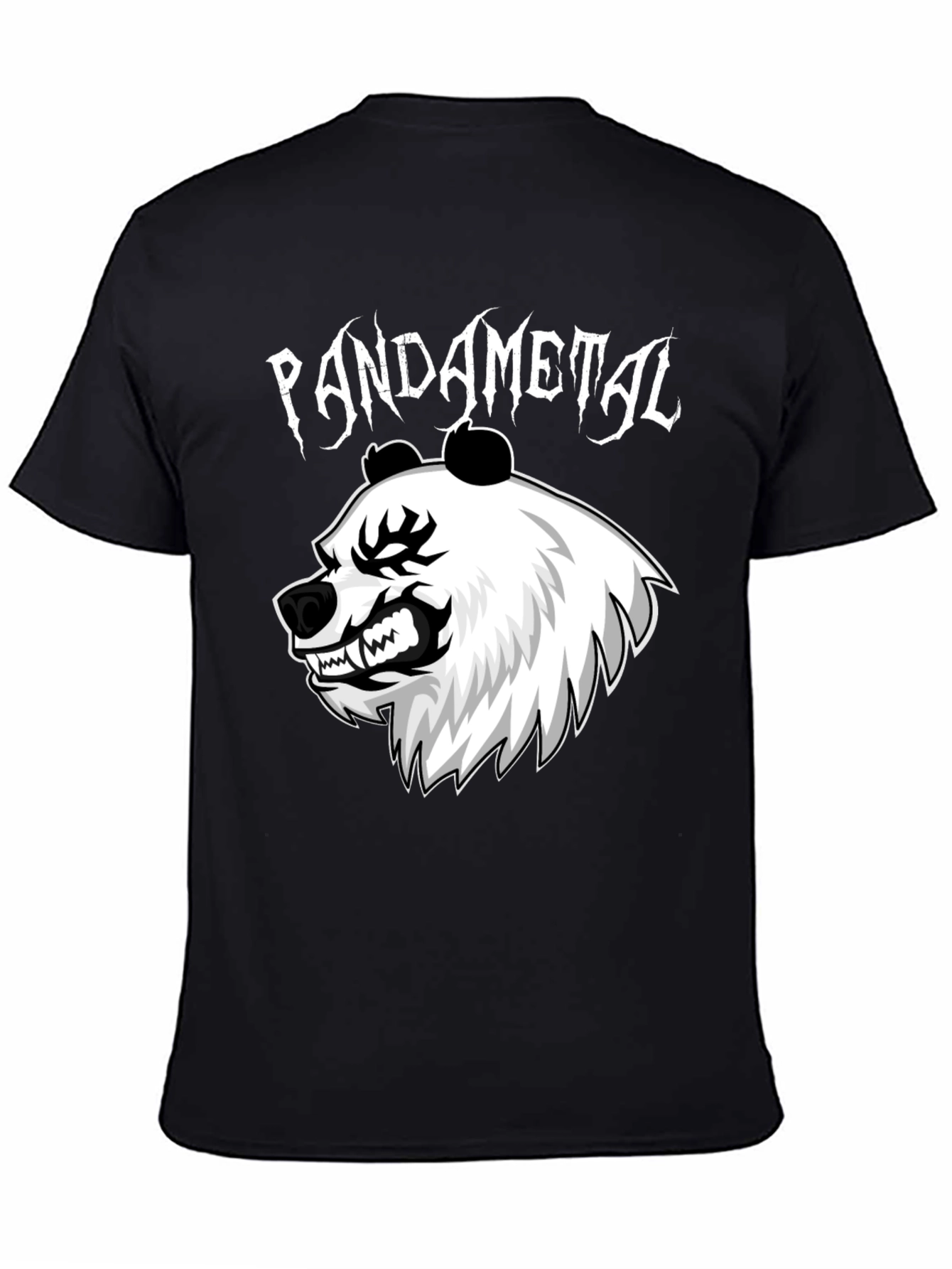 Pandametal Black T-Shirt - Heavy Metal Panda Design