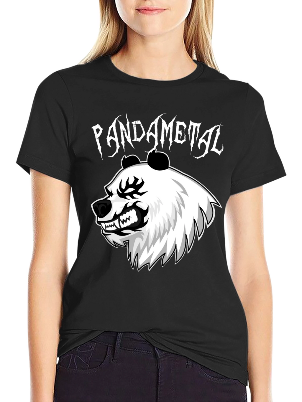 Pandametal Black T-Shirt - Heavy Metal Panda Design