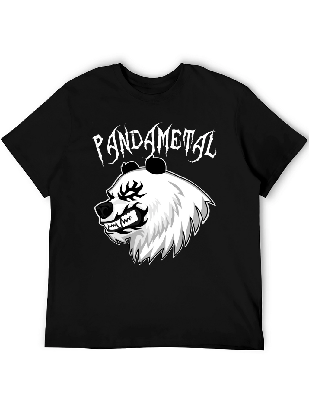 Pandametal Black T-Shirt - Heavy Metal Panda Design