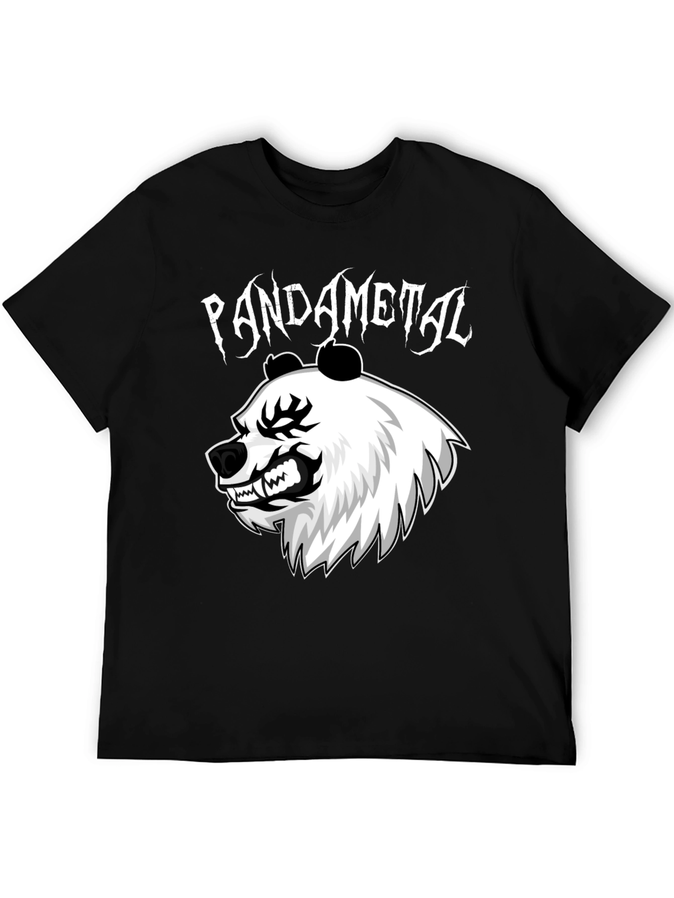 Pandametal Black T-Shirt - Heavy Metal Panda Design