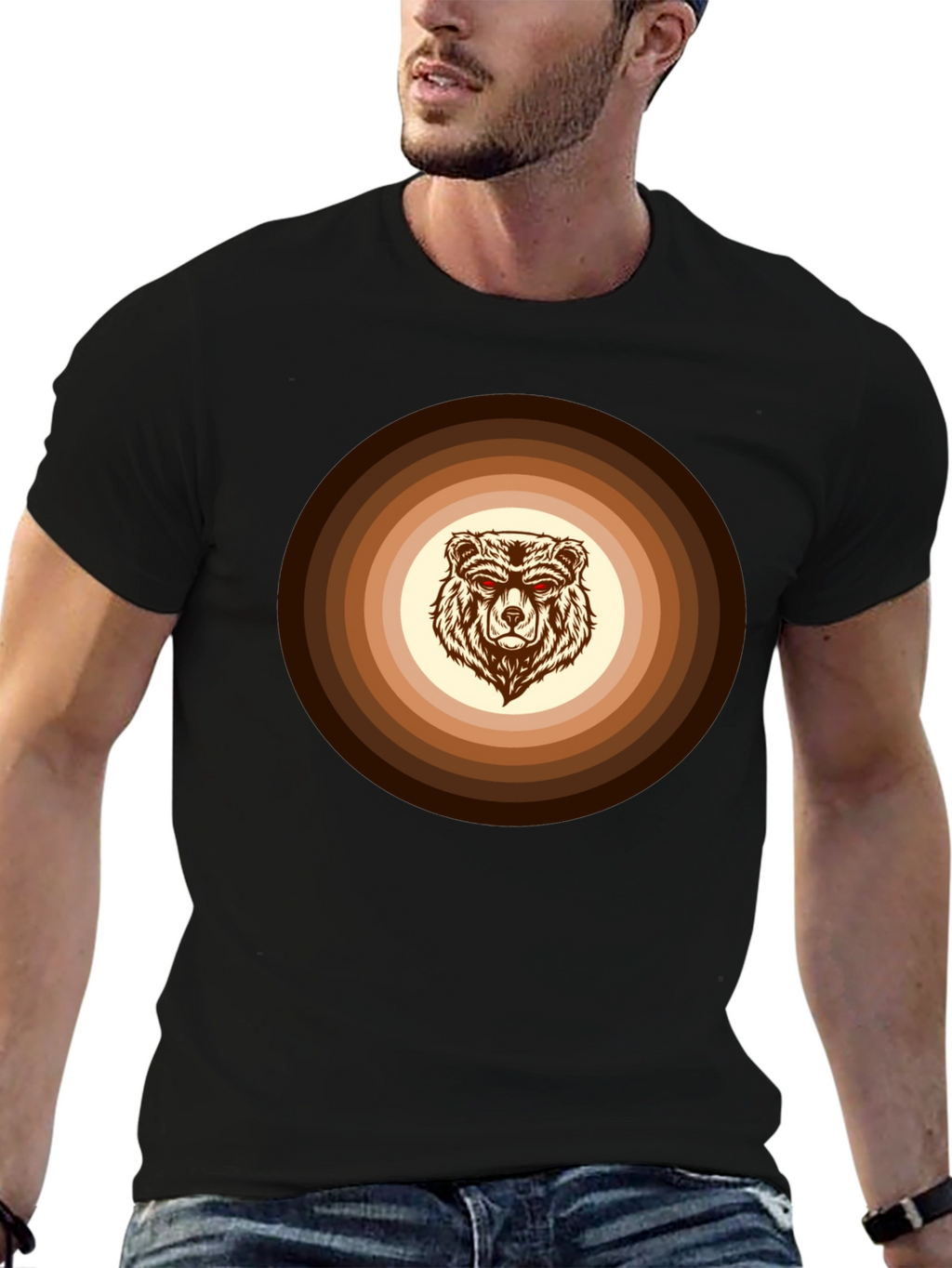 Retro Bear Graphic Tee - Cool Casual Style