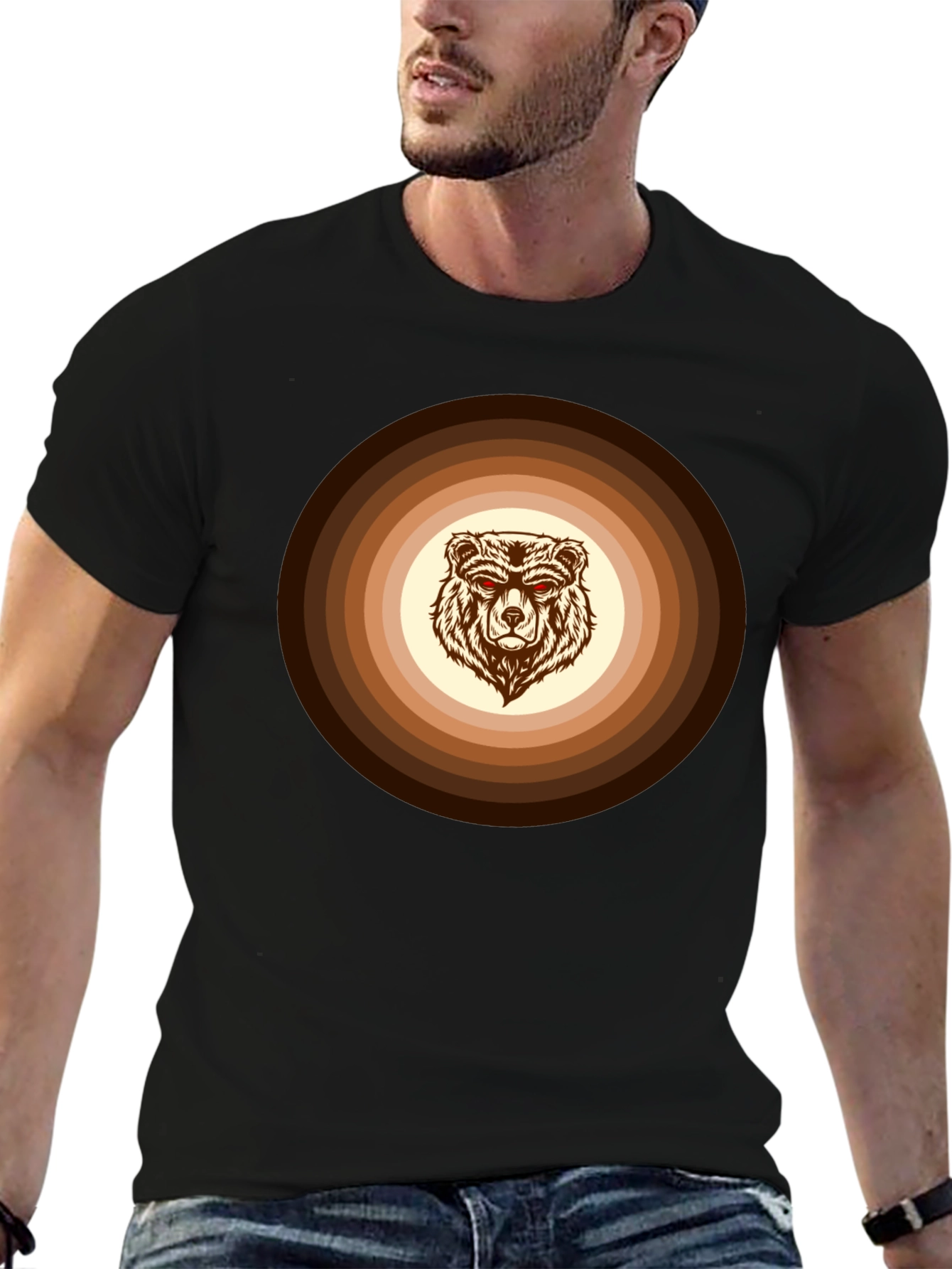 Retro Bear Graphic Tee - Cool Casual Style