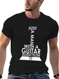 Guitar Addiction Graphic Tee - Musicians Black T-Shirt