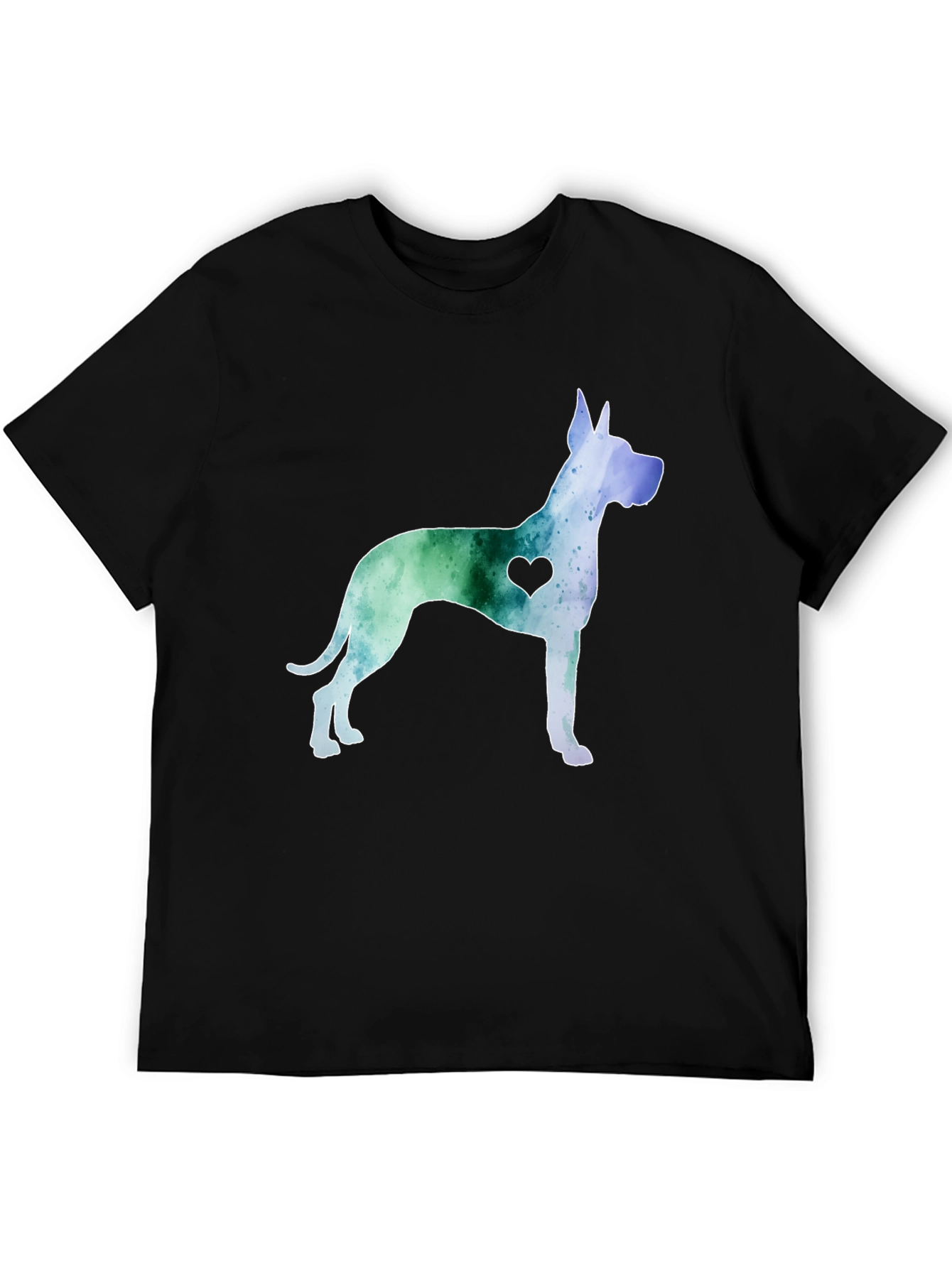 Dog Lover Tee - Watercolor Great Dane with Heart