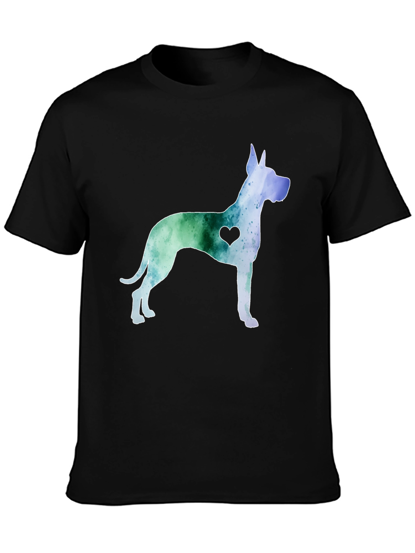 Dog Lover Tee - Watercolor Great Dane with Heart