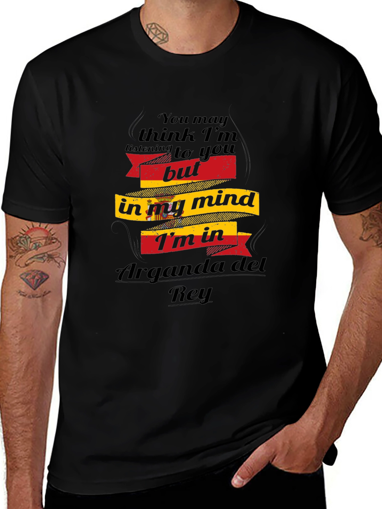 Arganda del Rey Mind T-Shirt - Black Novelty Tee