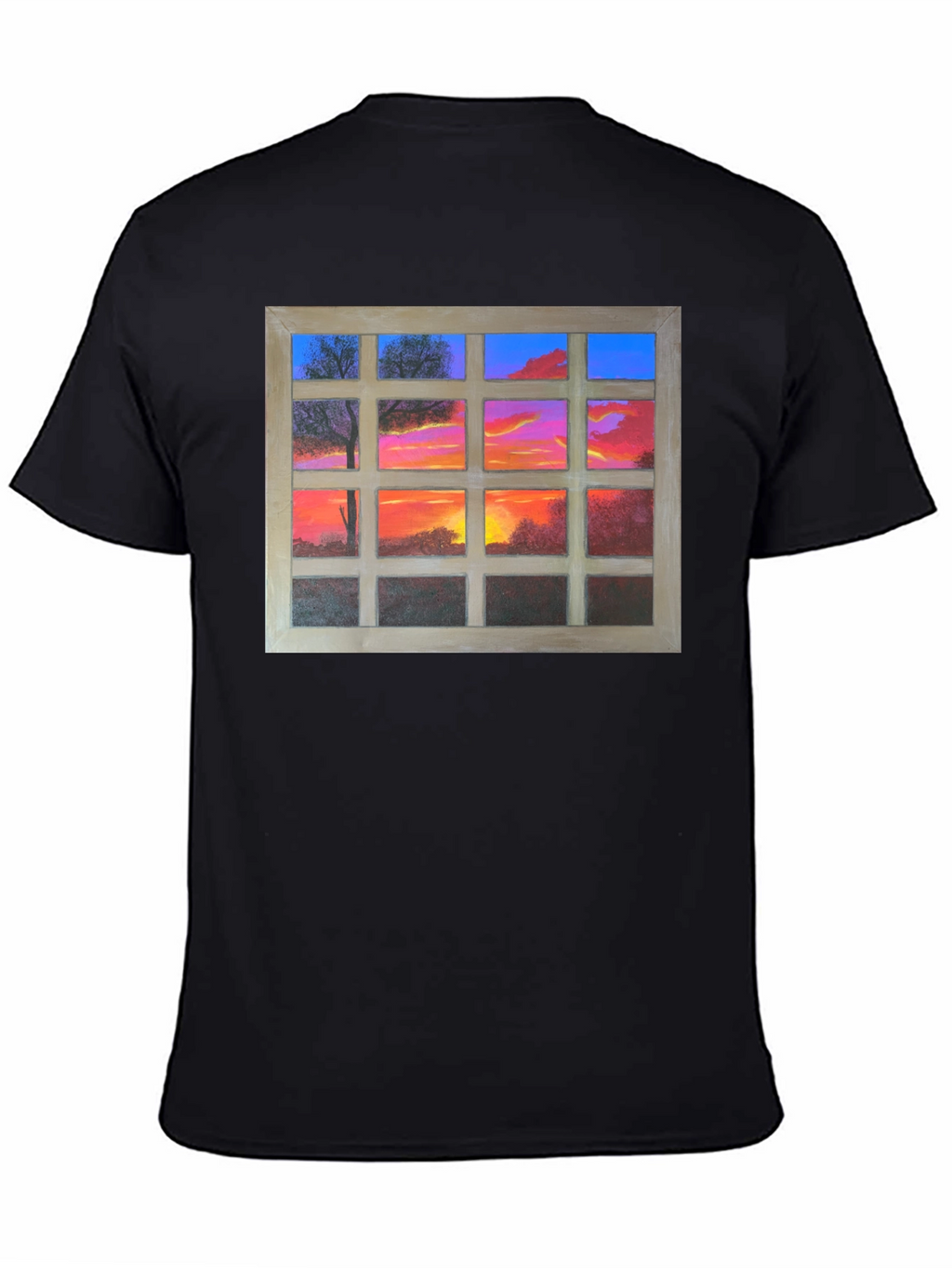 Sunset Window View Graphic T-Shirt - Casual Comfort