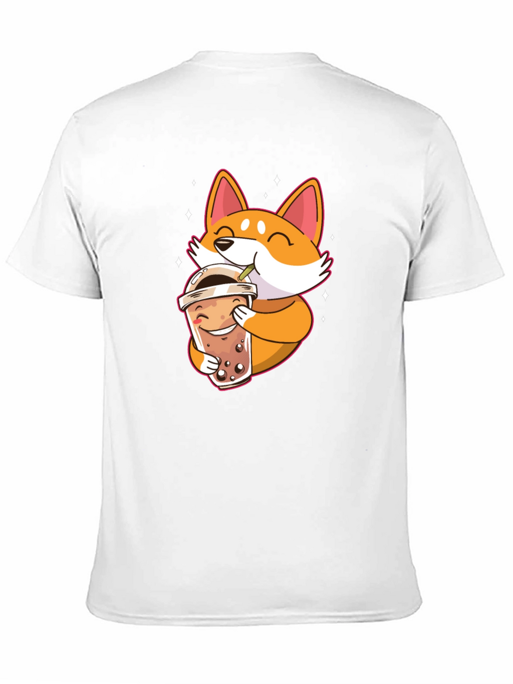 Cute Shiba Inu Boba Tea Black T-Shirt