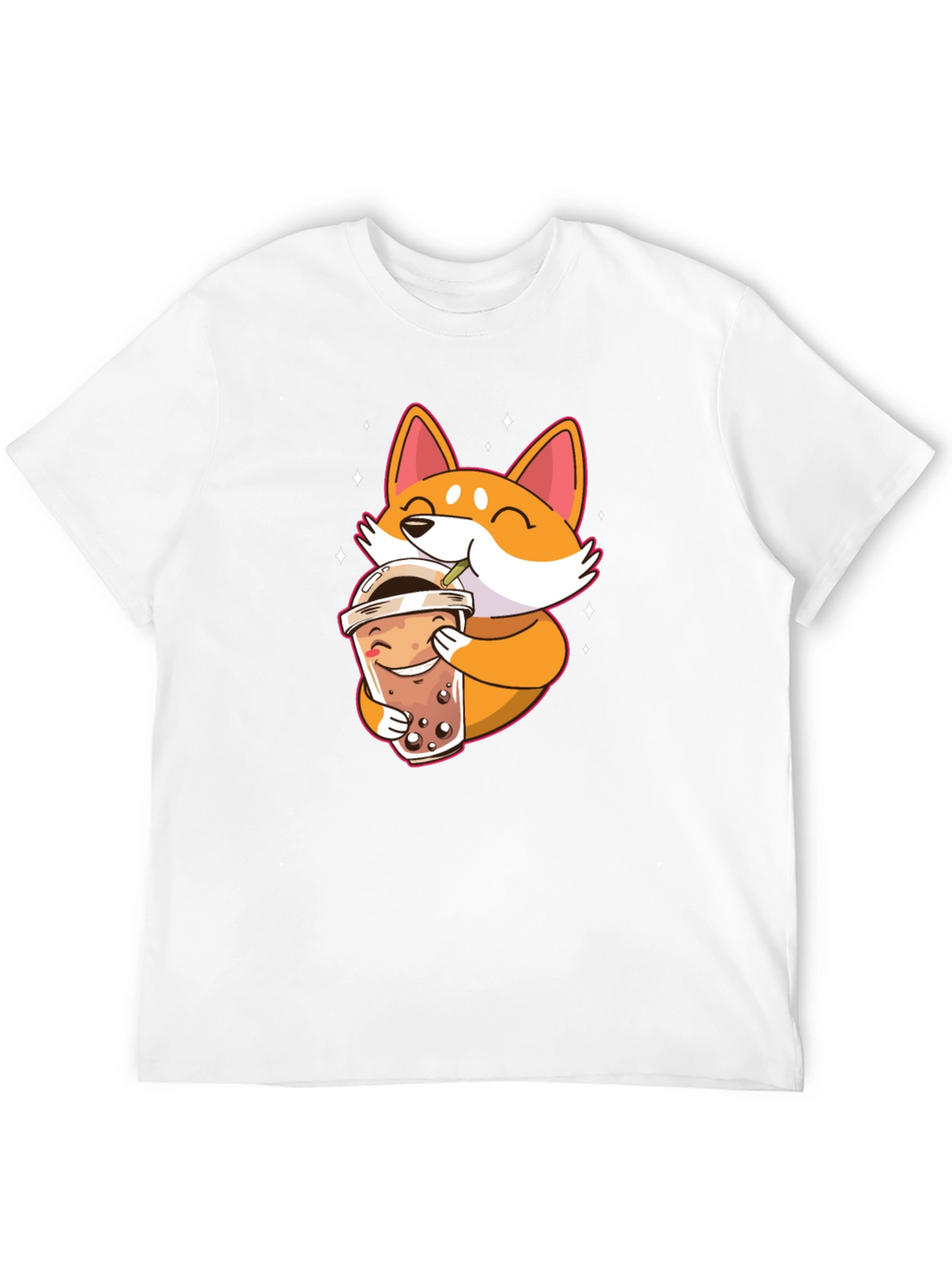Cute Shiba Inu Boba Tea Black T-Shirt