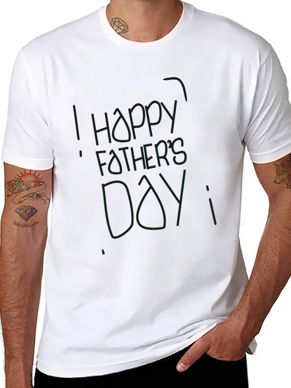 Happy Fathers Day Graphic Black T-Shirt