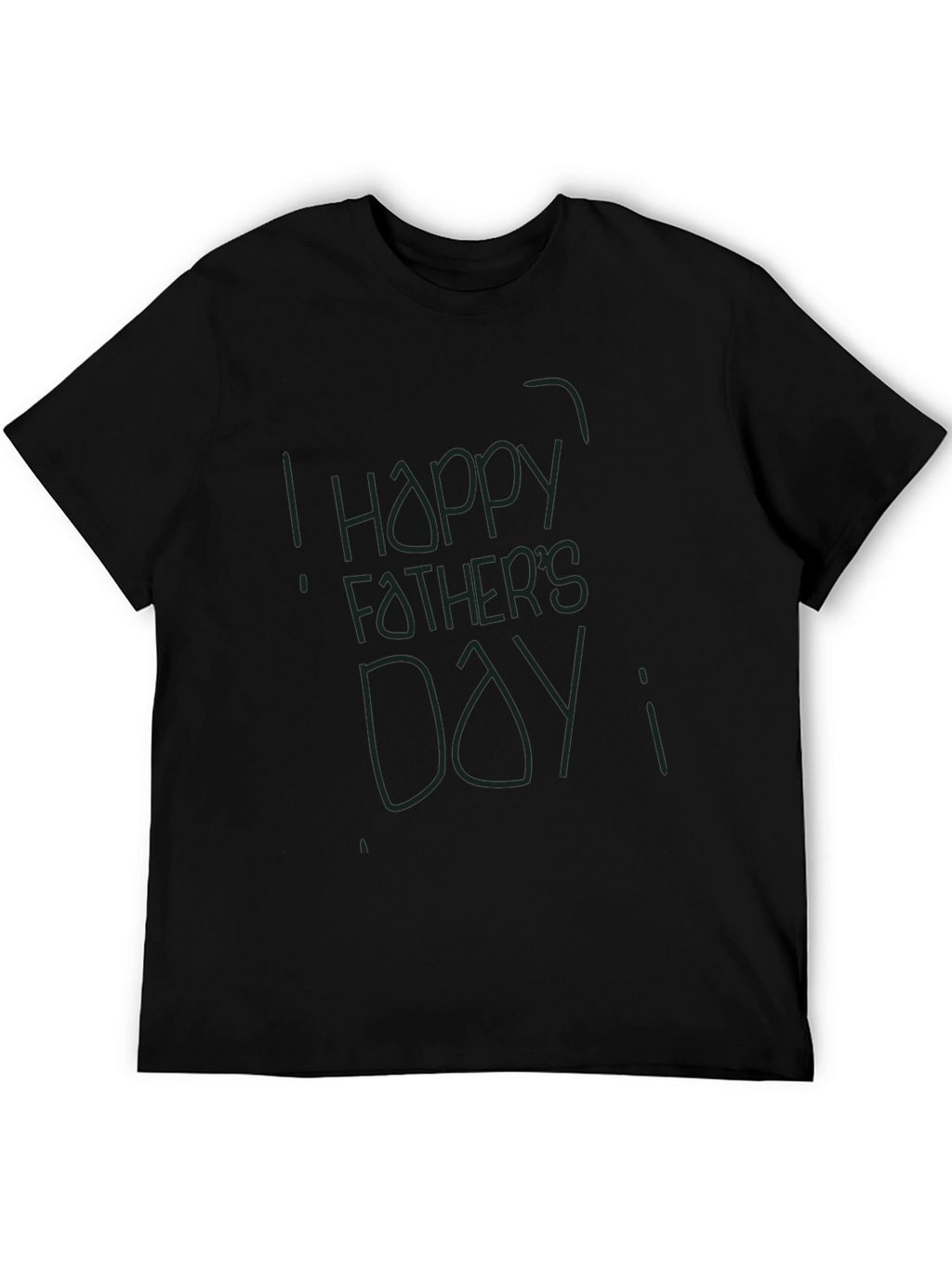 Happy Fathers Day Graphic Black T-Shirt