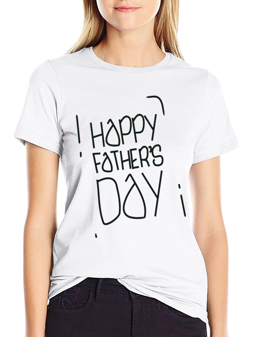 Happy Fathers Day Graphic Black T-Shirt