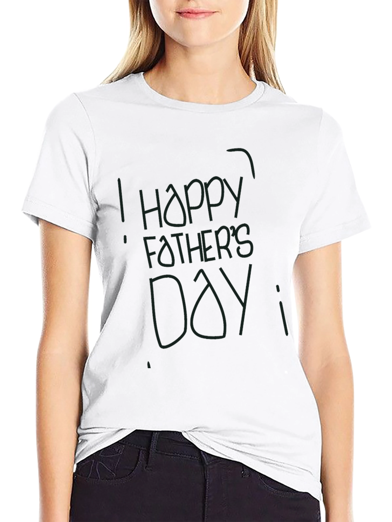 Happy Fathers Day Graphic Black T-Shirt