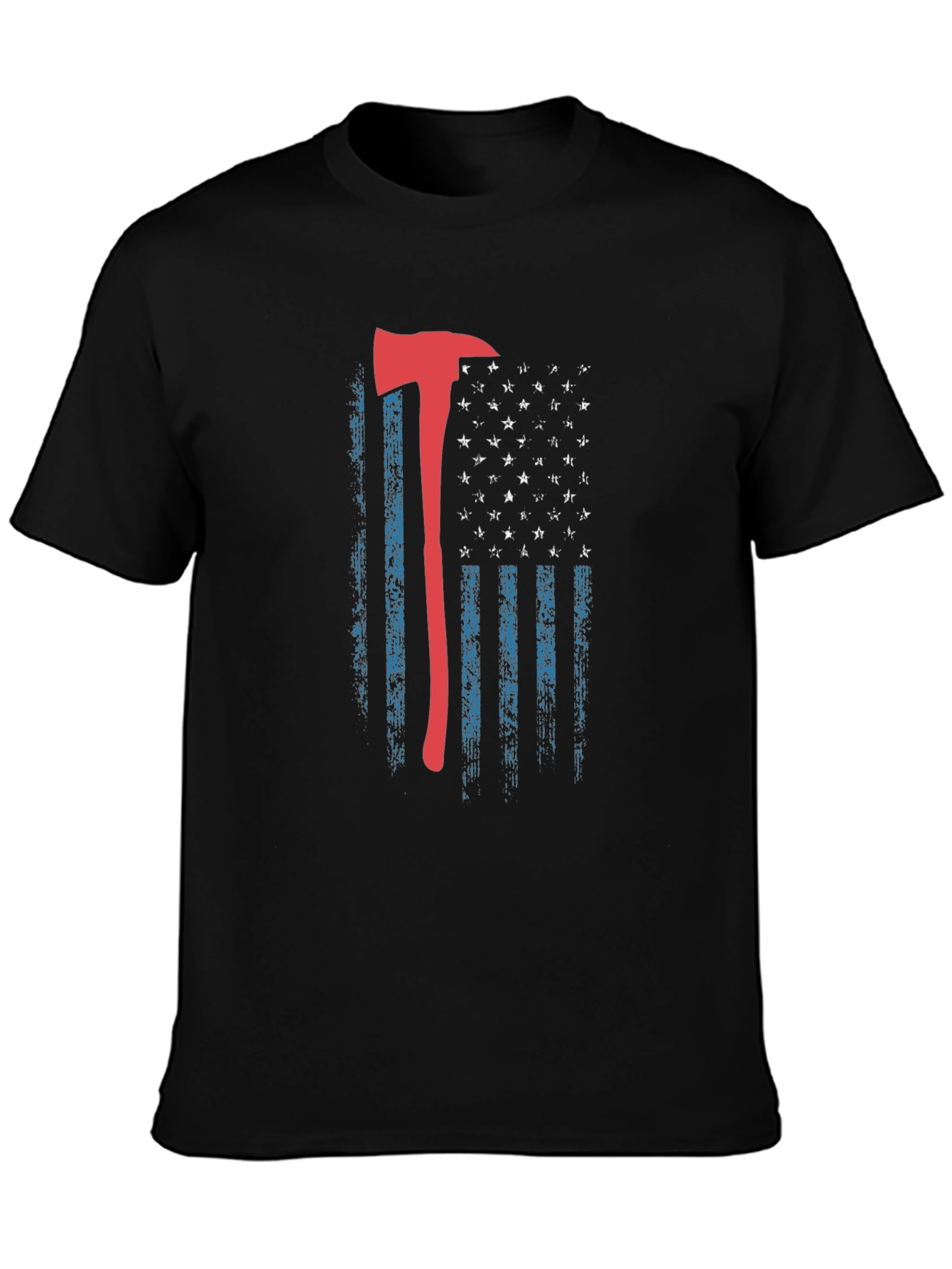 Firefighter Axe American Flag T-Shirt