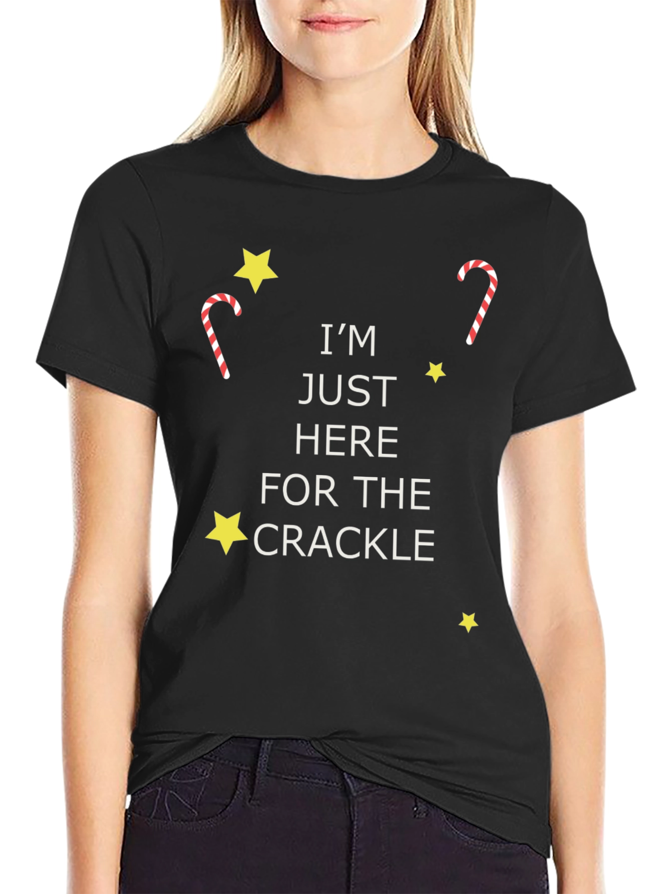 Im Just Here For The Crackle Graphic Tee