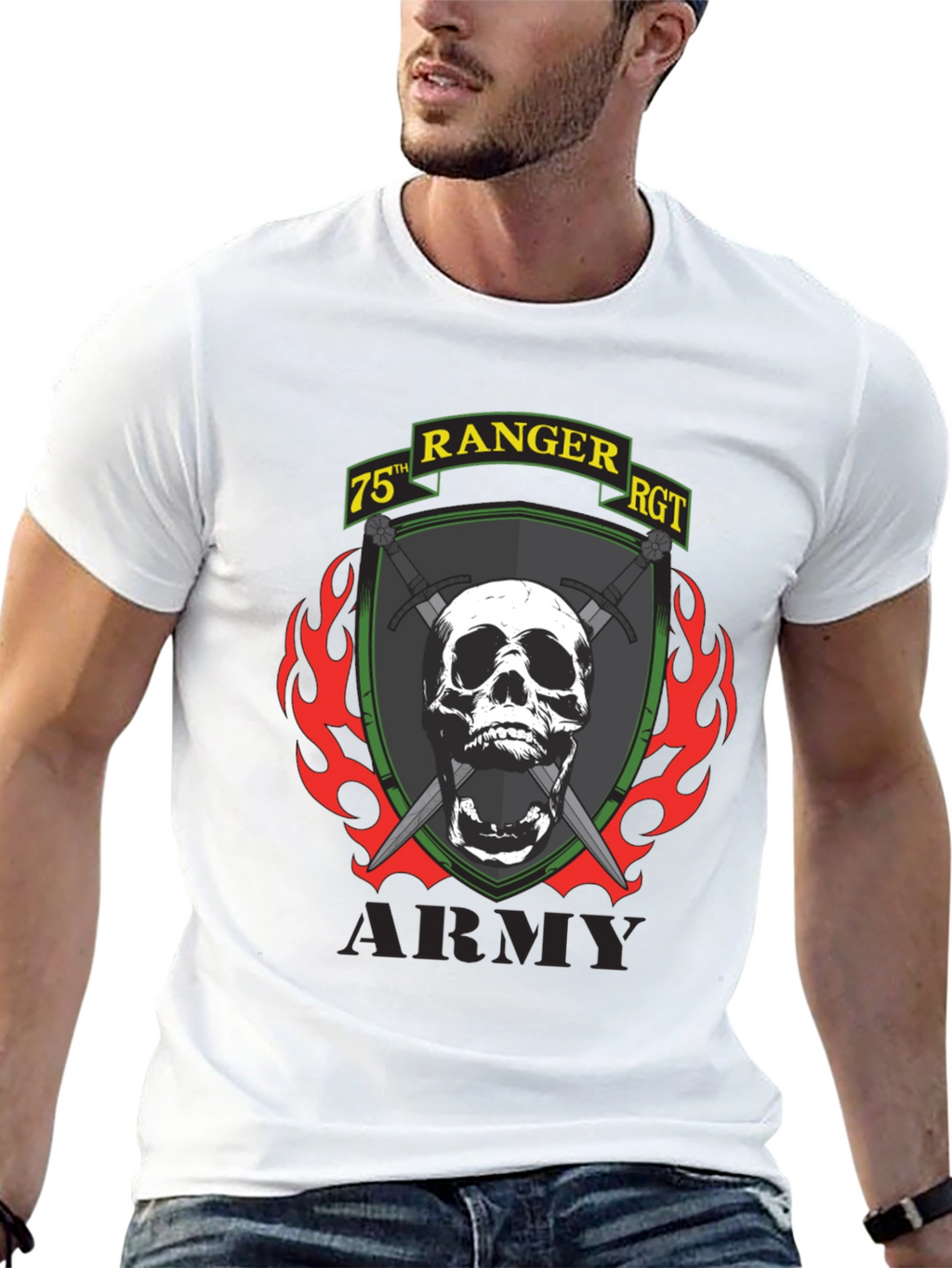 75th Ranger RGT Skull Graphic T-Shirt - Army Pride