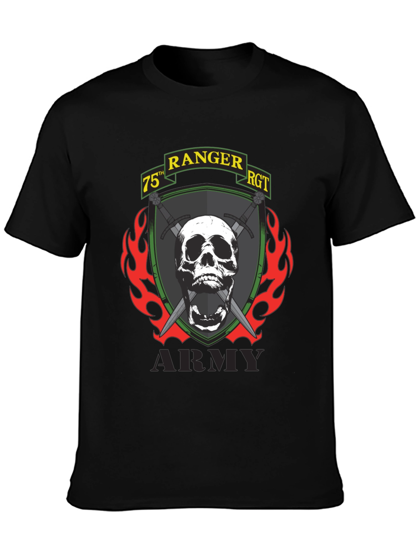 75th Ranger RGT Skull Graphic T-Shirt - Army Pride