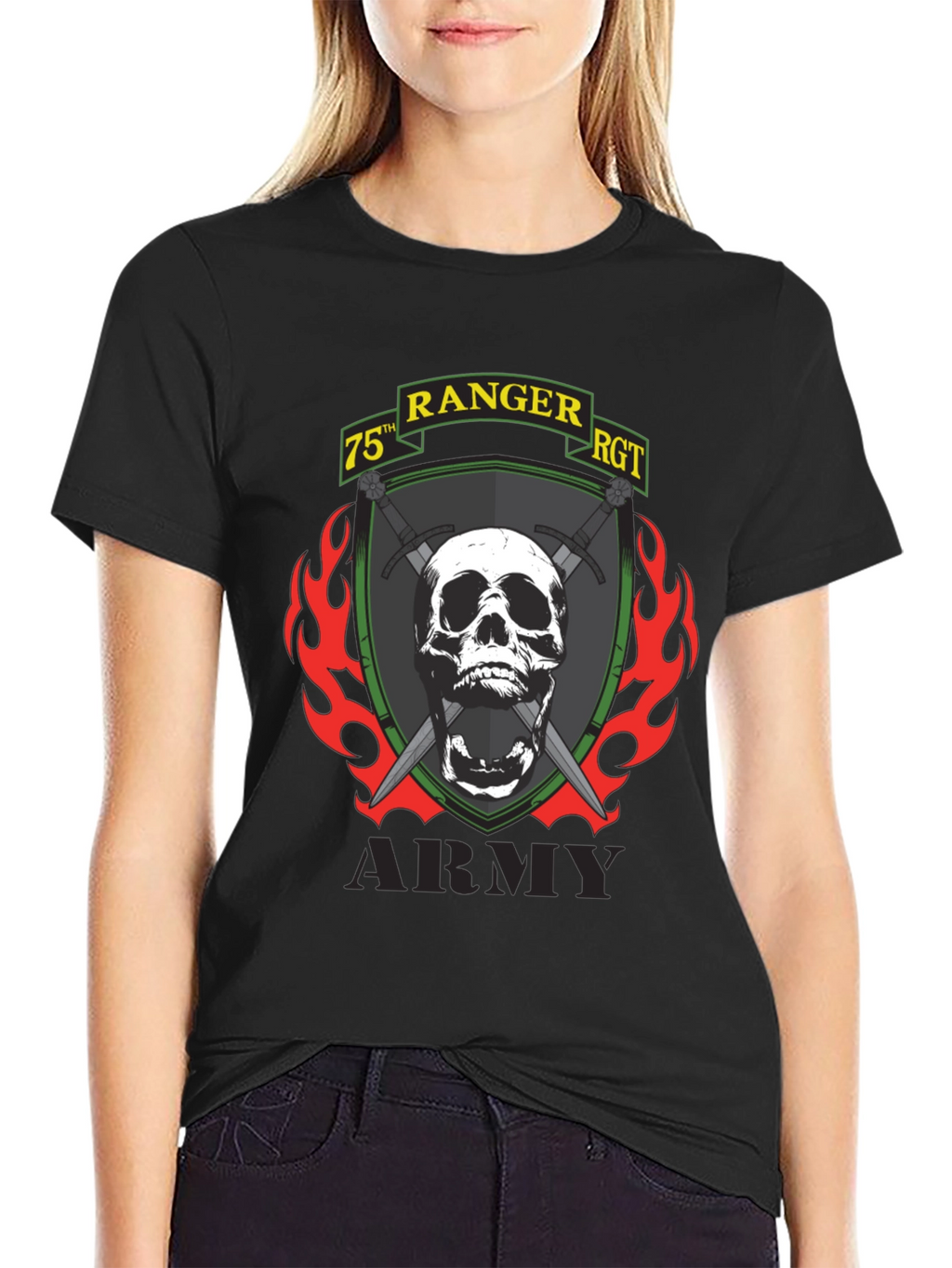 75th Ranger RGT Skull Graphic T-Shirt - Army Pride