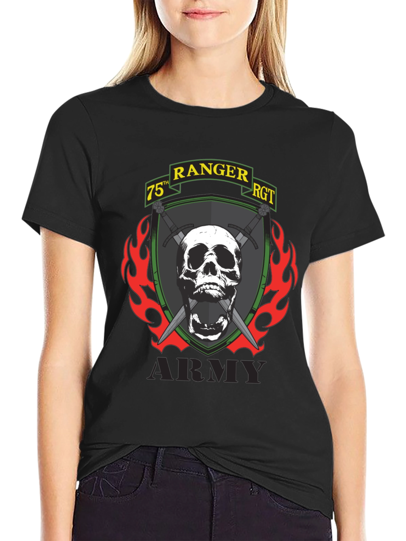 75th Ranger RGT Skull Graphic T-Shirt - Army Pride