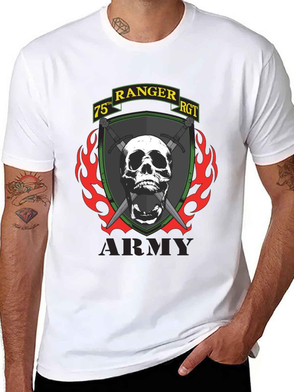 75th Ranger RGT Skull Graphic T-Shirt - Army Pride