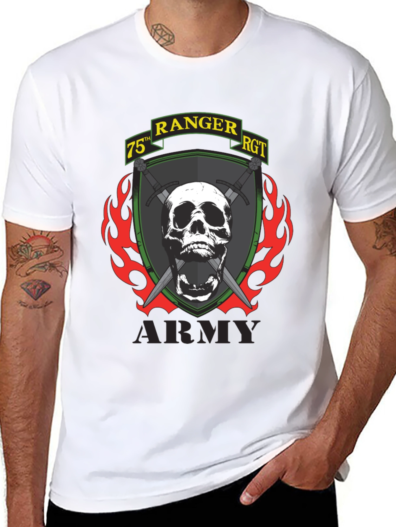 75th Ranger RGT Skull Graphic T-Shirt - Army Pride