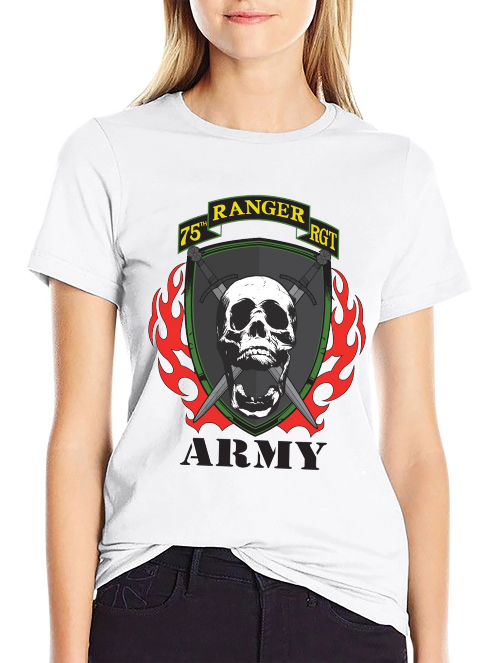 75th Ranger RGT Skull Graphic T-Shirt - Army Pride