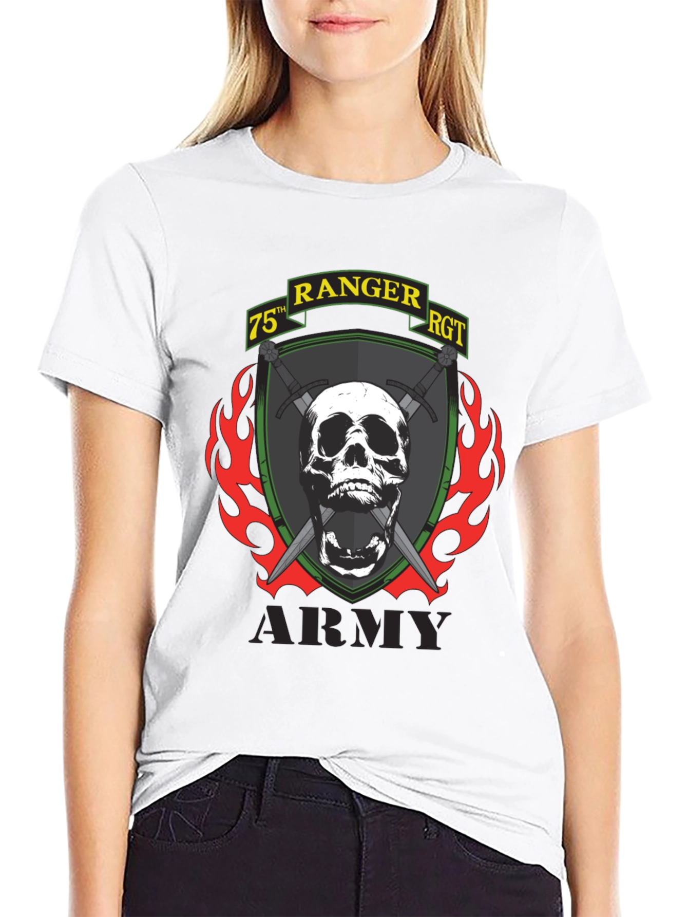 75th Ranger RGT Skull Graphic T-Shirt - Army Pride