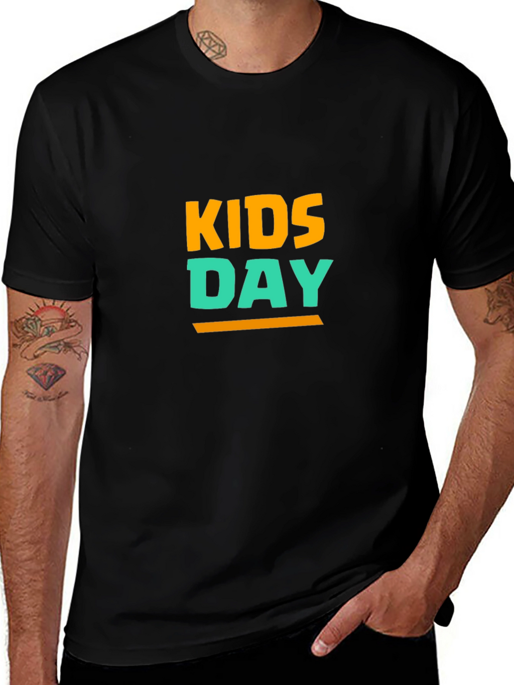 Kids Day T-Shirt - Black Cotton Blend