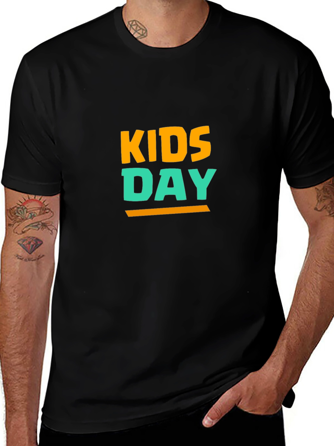Kids Day T-Shirt - Black Cotton Blend