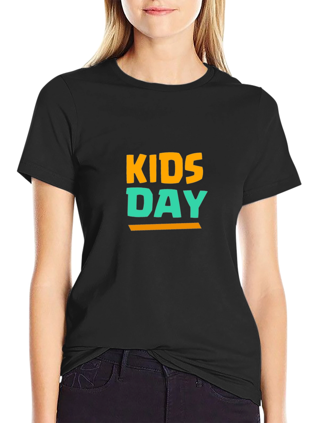 Kids Day T-Shirt - Black Cotton Blend