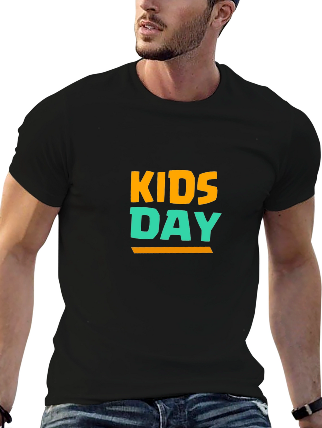 Kids Day T-Shirt - Black Cotton Blend