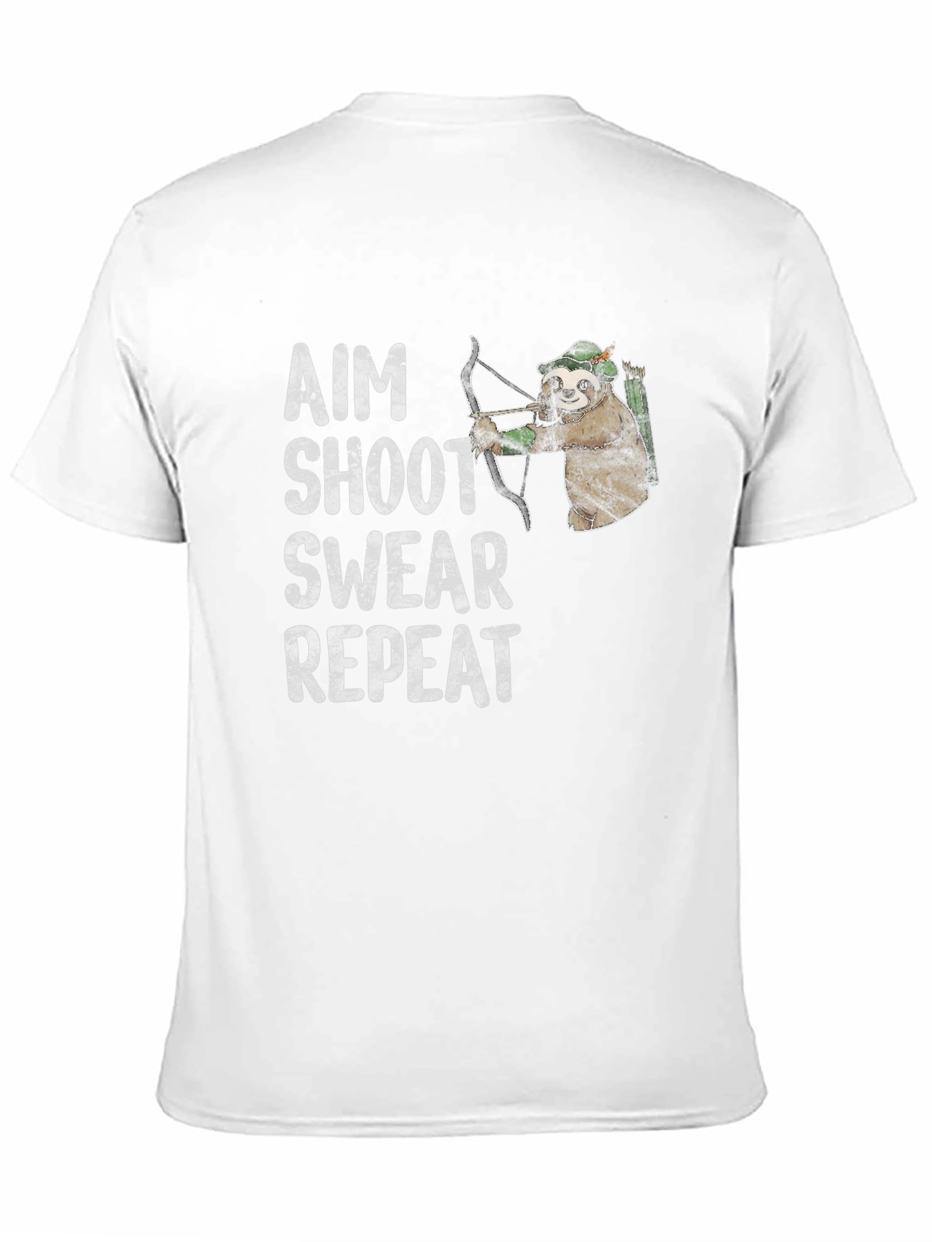 Aim Shoot Swear Repeat T-Shirt - Archer Sloth