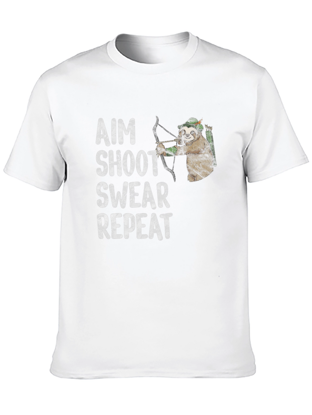 Aim Shoot Swear Repeat T-Shirt - Archer Sloth