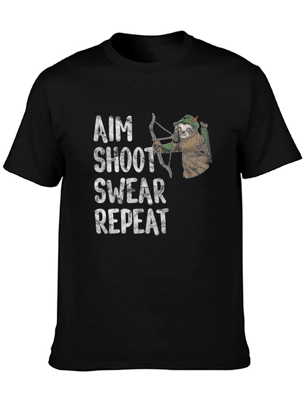 Aim Shoot Swear Repeat T-Shirt - Archer Sloth