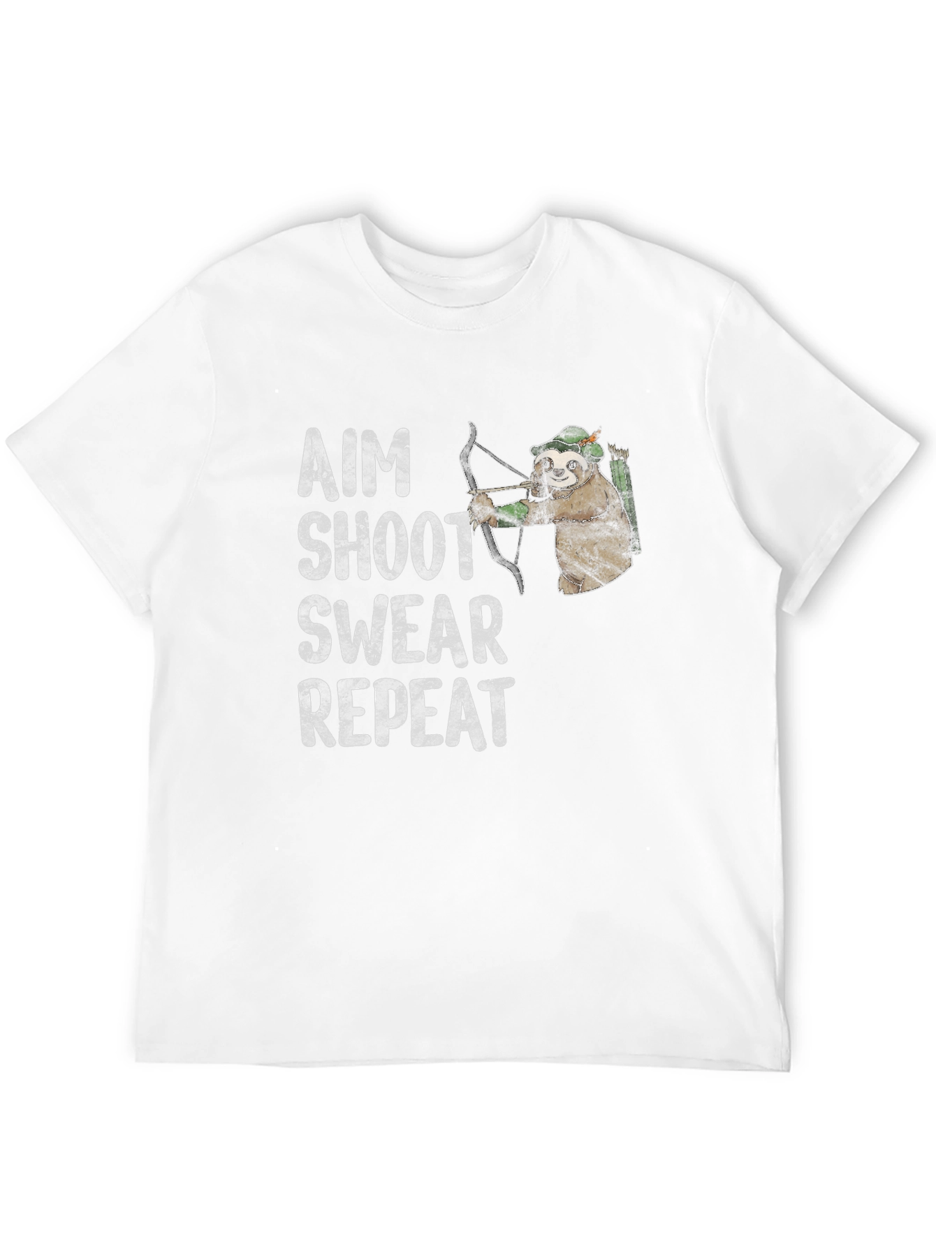 Aim Shoot Swear Repeat T-Shirt - Archer Sloth